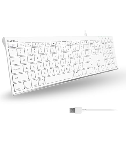 Macally Teclado premium para Mac com 2 portas – tamanho completo